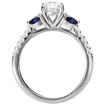 Sapphire and Diamond Semi-Mount Diamond Ring 160120-OV100