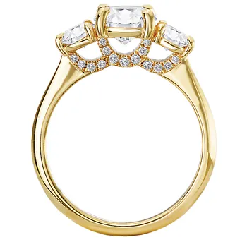 3-Stone Semi-Mount Diamond Engagement Ring 160170-RD100Y