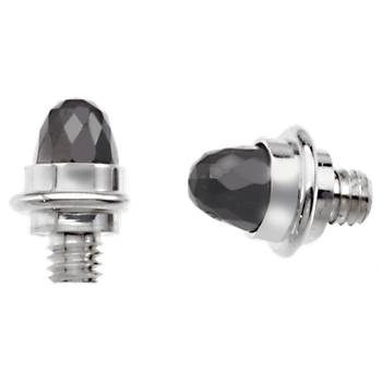 Faceted Black Spinel cabochons Sterling Bracelet Tips VHB 932 FBS