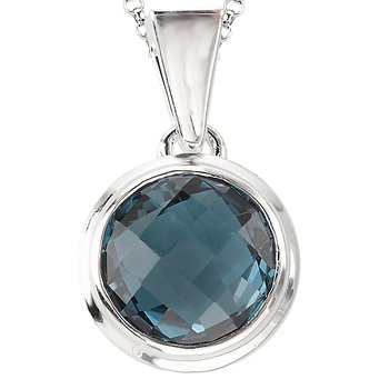 ELAN SILVER RD LONDON BL TPZ  PENDANT, LBT RD 10MM, 4.96TGW 844047-BT