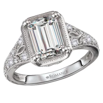 Diamond Semi-Mount Engagement Ring with Milgrain Detail 160306-EM200