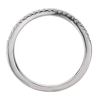 Cruved Front Diamond Wedding Band 160111-W