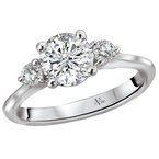 LaVie Three Stone Semi-Mount Engagement Ring 160263-RD100