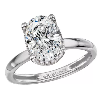 Hidden Halo Semi-Mount Diamond Engagement Ring 160370-OV200