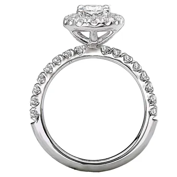 *** Lab Grown Diamond *** Halo Semi-Mount Diamond Ring 119148-OV100KLG