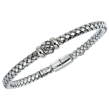 Single Traversa Station Sterling Traversa Spring Bangle Bracelet VHB 1280