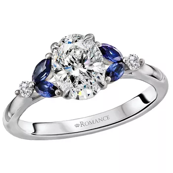 Sapphire and Diamond Semi-Mount Engagement Ring 160125-OV100SPH
