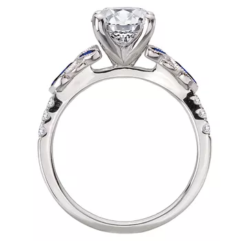 Diamond and Sapphire Semi-Mount Diamond Engagement Ring 160360-OV200SPH