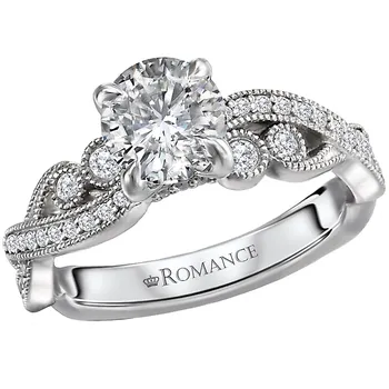 *** Lab Grown Diamond *** Diamond Semi-mount Engagement Ring 160073-RD100LG