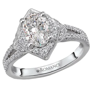 Halo Semi-Mount Diamond Ring 119187-OV100K