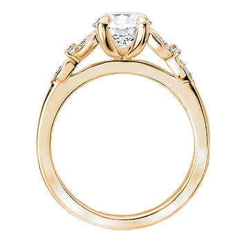 Classic Semi-Mount Floral Design Diamond Ring 119270-RD100YK