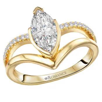 Split Shank Semi-Mount Diamond Engagement Ring 160312-MQ100Y