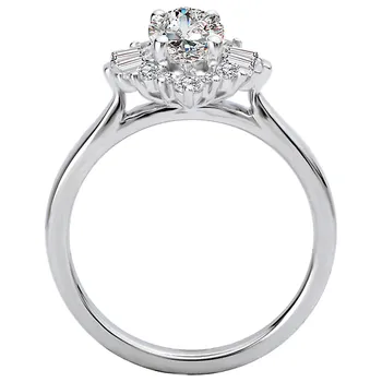 Halo Semi-Mount Diamond Ring 160046-MQ100