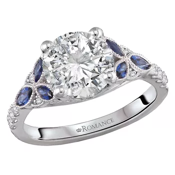 Semi-Mount Diamond and Sapphire Engagement Ring 160359-RD200SPH