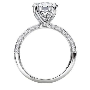 Knife Edge Banded Semi-Mount Diamond Engagement Ring 160305-OV200