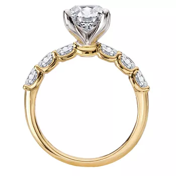 4 Prong Peg Head Semi-Mount Diamond Engagment Ring 160310-OV200Y