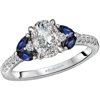 Sapphire and Diamond Semi-Mount Diamond Ring 160120-OV100