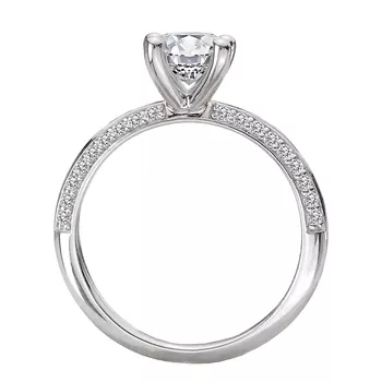 Knife Edge Banded Semi-Mount Diamond Engagement Ring 160305-RD100
