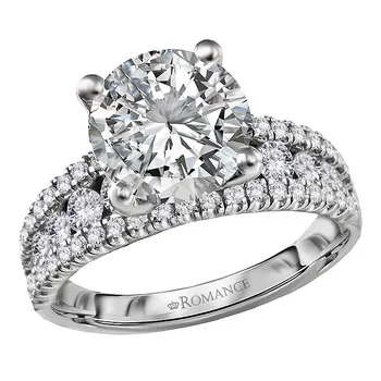 Split Row Semi-Mount Engagement Ring 160267-RD300