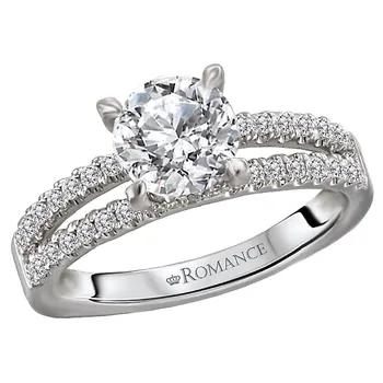 *** Lab Grown Diamond *** Split Shank Semi-Mount Diamond Ring 160104-RD100LG