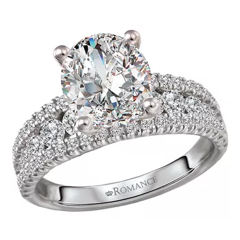 Split Row Lab Grown Diamond Semi-Mount Engagement Ring 160267-OV200LG