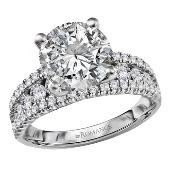 Split Row Semi-Mount Lab Grown Diamond Engagement Ring 160267-RD300LG