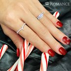 LaVie Three Stone Semi-Mount Engagement Ring 160263-RD100