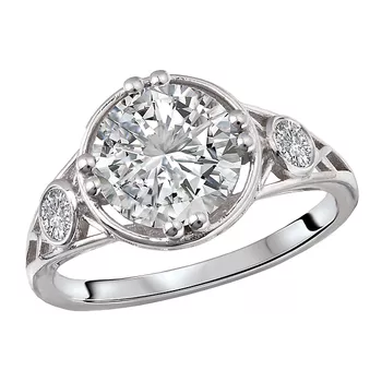 Semi-Mount Bezel Set Diamond Engagement Ring 160336-RD200