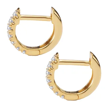 14K Two-toned Polished and Satin Round Link Post Dangle 17-5755
