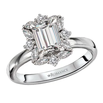 Semi-Mount Diamond Halo Engagement Ring 160190-EM100