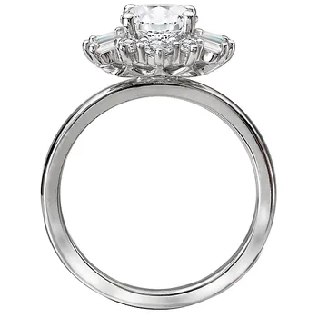 *** Lab Grown Diamond *** Halo Semi-Mount Diamond Ring 119271-RD100KLG