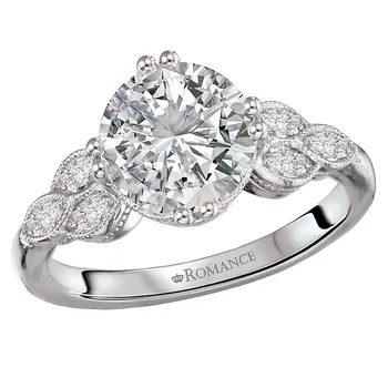 Diamond and Milgrain Detailed Semi-Mount Engagement Ring 160301-RD200