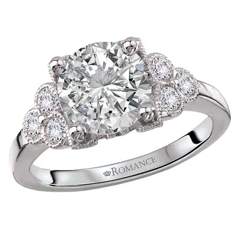 Semi-Mount Engagement Ring with Milgrain Design 160304-RD200