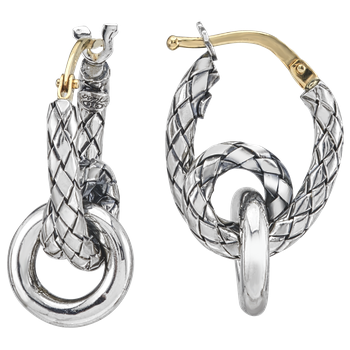 Sterling Traversa Loopy Earrings with Shiny Circle Dangle VHE 1510