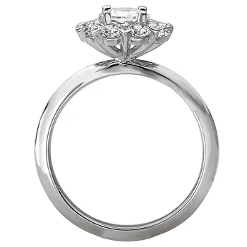 *** Lab Grown Diamond *** Halo Semi-Mount Diamond Ring 119174-OV100KLG