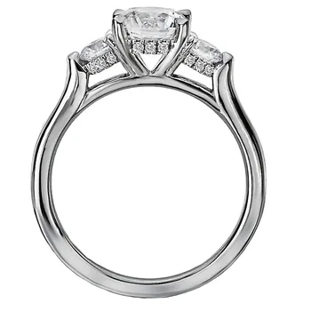 3-Stone Semi-Mount Diamond Ring 160164-RD100