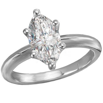 Solitaire Semi-Mount Diamond Engagement Ring 114006-MQ125WS