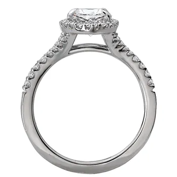 *** Lab Grown Diamond *** Halo Semi-Mount Diamond Ring 119188-RD100KLG