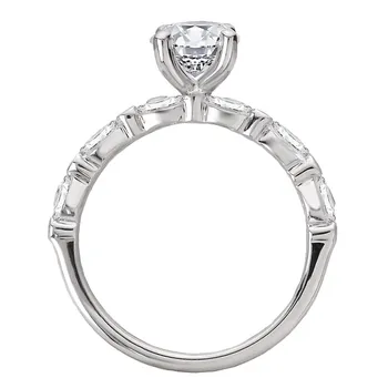 Three Row Semi-Mount Diamond Engagement Ring 160266-RD100