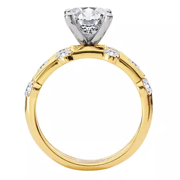 Diamond Engagement Ring with a 3-Row Band 160330-OV200Y