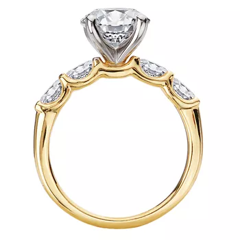 4 Prong Peg Head Semi-Mount Lab Grown Diamond Engagment Ring 160309-RD200YLG
