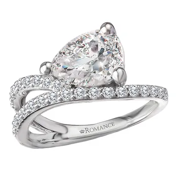 Semi-Mount Diamond Wave Band Engagement Ring 160274-PS200