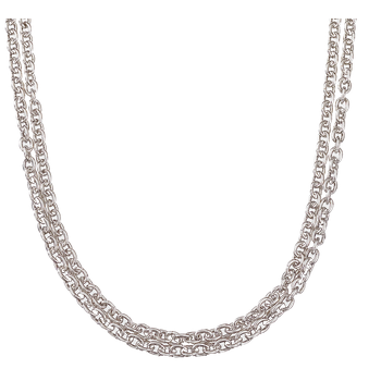 Sterling Double Rollo Chain 16", Rhodium Finish VHC 4D-16