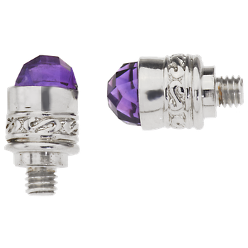 Bellatini Vari-tip Faceted Amethyst cabochons Sterling Bracelet Tips AO 12-100 FA