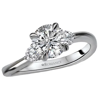 3 Stone Semi-Mount Diamond Ring 160045-RD100