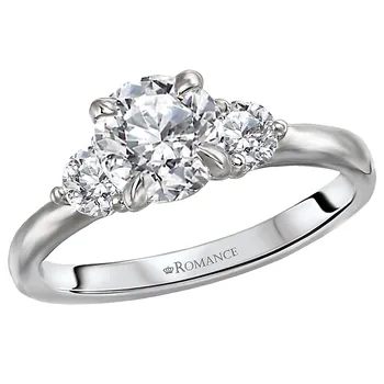 3 Stone Semi-Mount Diamond Ring 160057-RD100