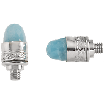 Bellatini Vari-tip Faceted Amazonite cabochons Sterling Sterling Bracelet Tips AO 12-100 FAMZ