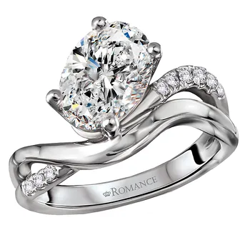 Semi-Mount Diamond Wave Shank Engagement Ring 160288-OV200