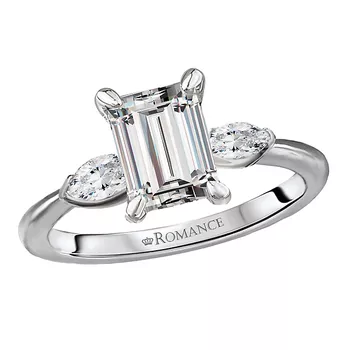 Diamond Semi-Mount 3-Stone Engagement Ring 160130-EM100