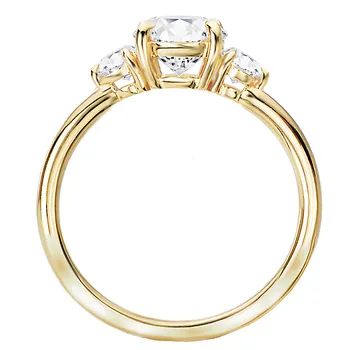 Three Stone Semi-Mount Diamond Engagement Ring 160152-RD100Y